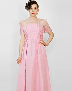 vintage-retro 50s Dresses Single Breasted Short Sleeve Belt Design