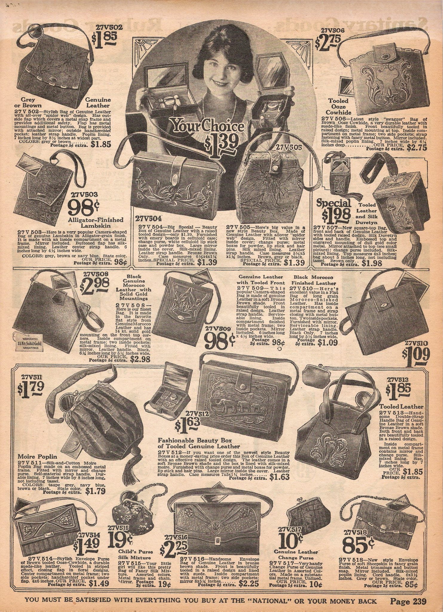 1920s day bag