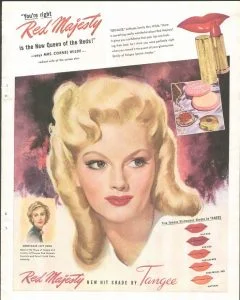 1940 Ad Patriot Red Louis Philippe Lipstick Rouge Forties Makeup Style –  Period Paper Historic Art LLC