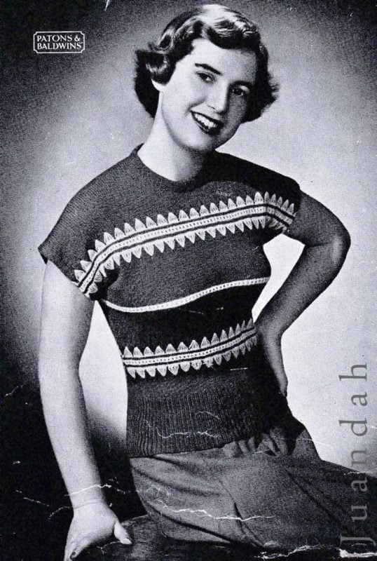 1950s Women Sweaters Close Fitting Tailored Knits Pictures Photos Patterns Vintage Retro