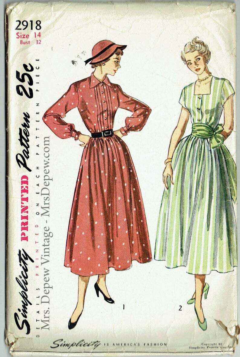 late-1940s-dress-simplicity-pictures-photos-patterns-vintage-retro