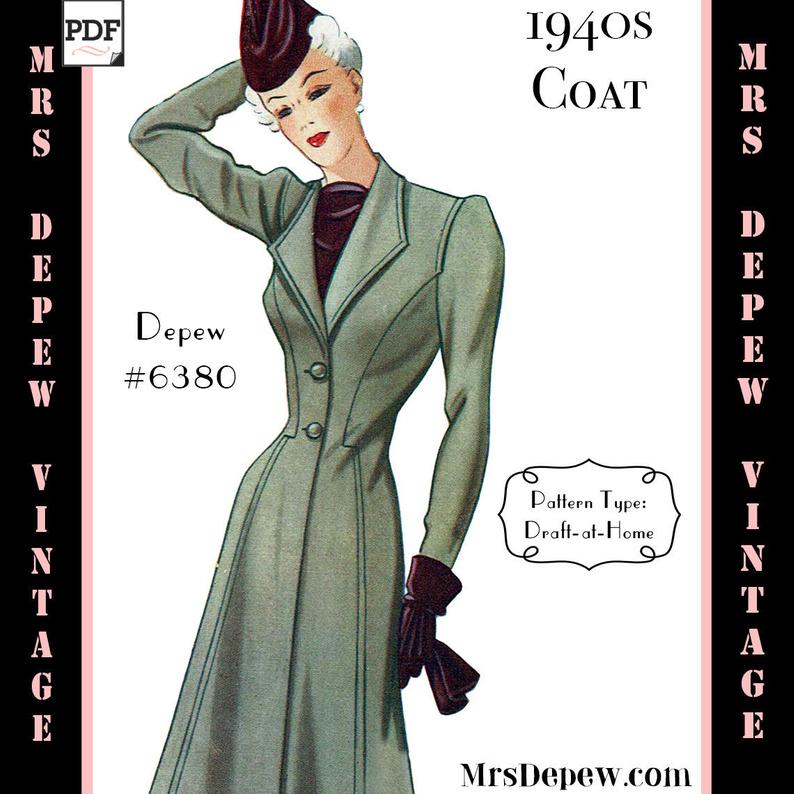 1940s Ladies Coat Any Size Pictures | Photos | Patterns - Vintage-Retro