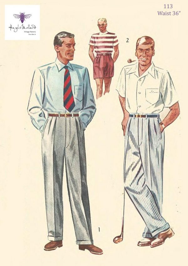 1950s Dapper Men Slacks Shorts with Pleats Pictures | Photos | Patterns ...