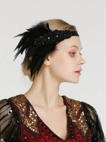 Flapper Accessories DIY Tutorial: 1920s Feather Hair Clip & Feather Fan ...