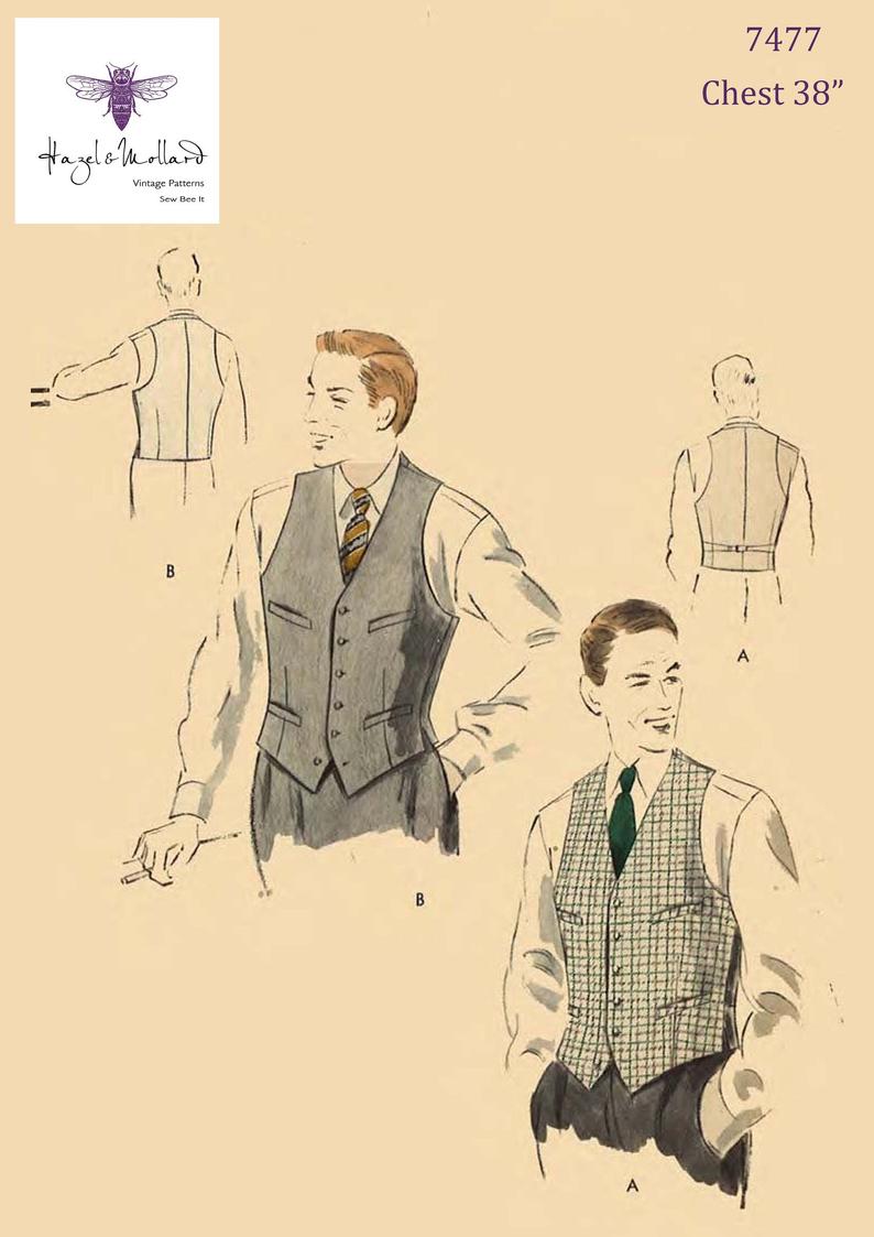 1950s Men's Vest Waistcoat Pictures | Photos | Patterns - Vintage-Retro