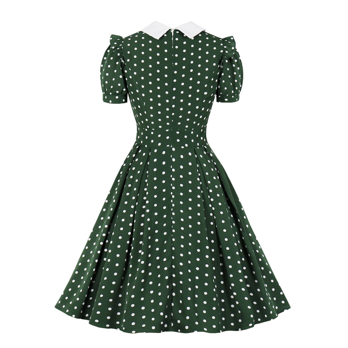 1950s Dresses Retro Polka Dot A Line Swing Dress - Vintage-Retro
